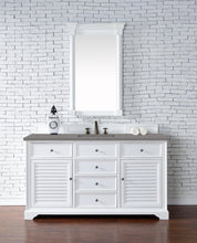 Load image into Gallery viewer, Savannah 60&quot; Single Vanity Cabinet, Bright White, w/ 3 CM Grey Expo Quartz Top