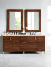 Load image into Gallery viewer, Metropolitan 72&quot; American Walnut Double Vanity w/ 3 CM Arctic Fall Solid Surface Top