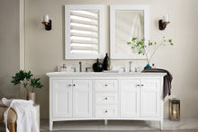 Load image into Gallery viewer, Palisades 72&quot; Double Vanity, Bright White, w/ 3 CM Eternal Jasmine Pearl Quartz Top