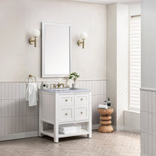 Load image into Gallery viewer, Breckenridge 30&quot; Single Vanity, Bright White w/ 3CM Carrara Marble Top