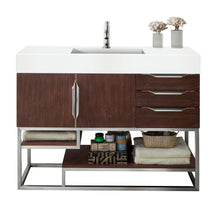 Load image into Gallery viewer, Columbia 48&quot; Single Vanity, Coffee Oak w/ Glossy White Composite Top