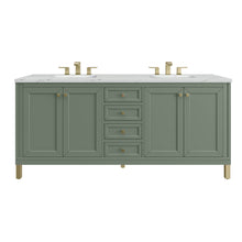 Load image into Gallery viewer, Chicago 72&quot; Double Vanity, Smokey Celadon w/ 3CM Ethereal Noctis Top