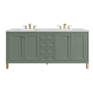 Chicago 72" Double Vanity, Smokey Celadon w/ 3CM Ethereal Noctis Top