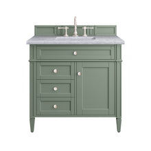 Load image into Gallery viewer, Brittany 36&quot; Single Vanity, Smokey Celadon w/ 3CM Carrara Marble Top