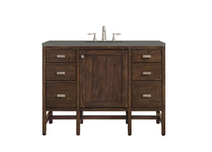 Addison 48" Single Vanity Cabinet, Mid Century Acacia, w/ 3 CM Grey Expo Quartz Top