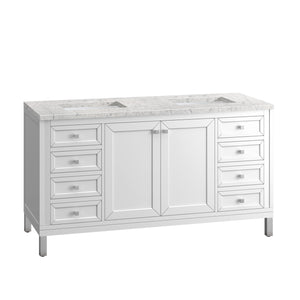 Bathroom Vanities Outlet Atlanta Renovate for LessChicago 60" Double Vanity, Glossy White w/ 3CM Eternal Jasmine Pearl Top