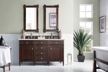 Load image into Gallery viewer, Brittany 60&quot; Burnished Mahogany Double Vanity w/ 3 CM Eternal Jasmine Pearl Quartz Top