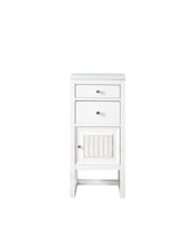 Load image into Gallery viewer, Athens 15&quot; Cabinet w/ Drawers &amp; Door, Glossy White w/ 3 CM Arctic Fall Solid Surface Top