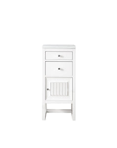 Athens 15" Cabinet w/ Drawers & Door, Glossy White w/ 3 CM Arctic Fall Solid Surface Top