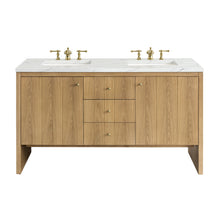 Load image into Gallery viewer, Hudson 60&quot; Double Vanity, Light Natural Oak w/ 3CM Ethereal Noctis Top