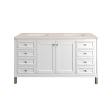 Load image into Gallery viewer, Chicago 60&quot; Double Vanity, Glossy White w/ 3CM Eternal Marfil Top
