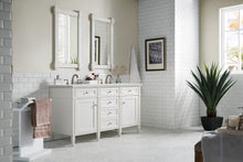 Load image into Gallery viewer, Brittany 60&quot; Bright White Double Vanity w/ 3 CM Eternal Jasmine Pearl Quartz Top