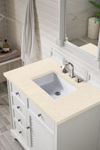 Load image into Gallery viewer, Savannah 36&quot; Single Vanity Cabinet, Bright White, w/ 3 CM Eternal Marfil Quartz Top