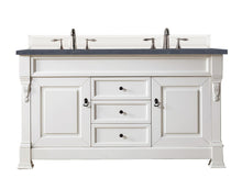 Load image into Gallery viewer, Brookfield 60&quot; Double Vanity, Bright White w/ 3 CM Charcoal Soapstone Quartz Top