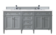 Load image into Gallery viewer, Brittany 72&quot; Urban Gray Double Vanity w/ 3 CM Arctic Fall Solid Surface Top