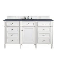 Load image into Gallery viewer, Brittany 60&quot; Bright White Single Vanity w/ 3 CM Charcoal Soapstone Quartz Top