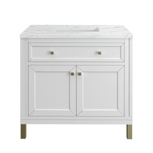 Load image into Gallery viewer, Chicago 36&quot; Single Vanity, Glossy White w/ 3CM Ethereal Noctis Top