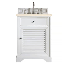 Load image into Gallery viewer, Savannah 26&quot; Single Vanity Cabinet, Bright White, w/ 3 CM Eternal Marfil Quartz Top