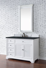 Load image into Gallery viewer, Savannah 48&quot; Single Vanity Cabinet, Bright White, w/ 3 CM Charcoal Soapstone Quartz Top