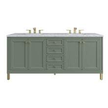 Load image into Gallery viewer, Chicago 72&quot; Double Vanity, Smokey Celadon w/ 3CM Carrara Marble Top