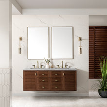 Load image into Gallery viewer, Amberly 60&quot; Double Vanity, Mid-Century Walnut w/ 3CM Eternal Jasmine Pearl Top